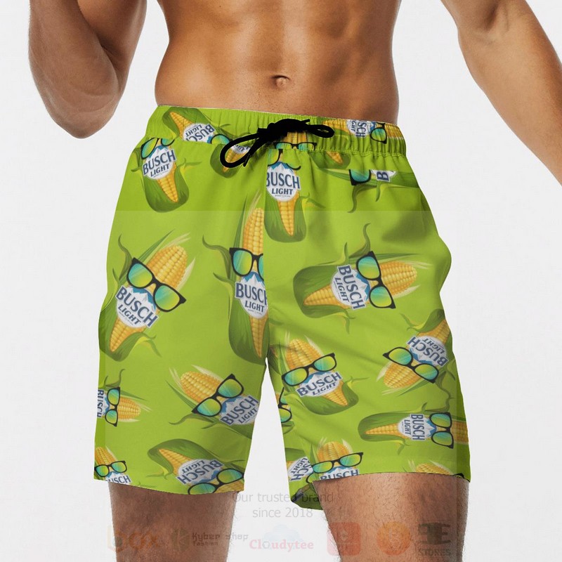 BEST Light Corn Green All Over Print Beach Short 4 Light Corn Green Beach Short 1 2 3