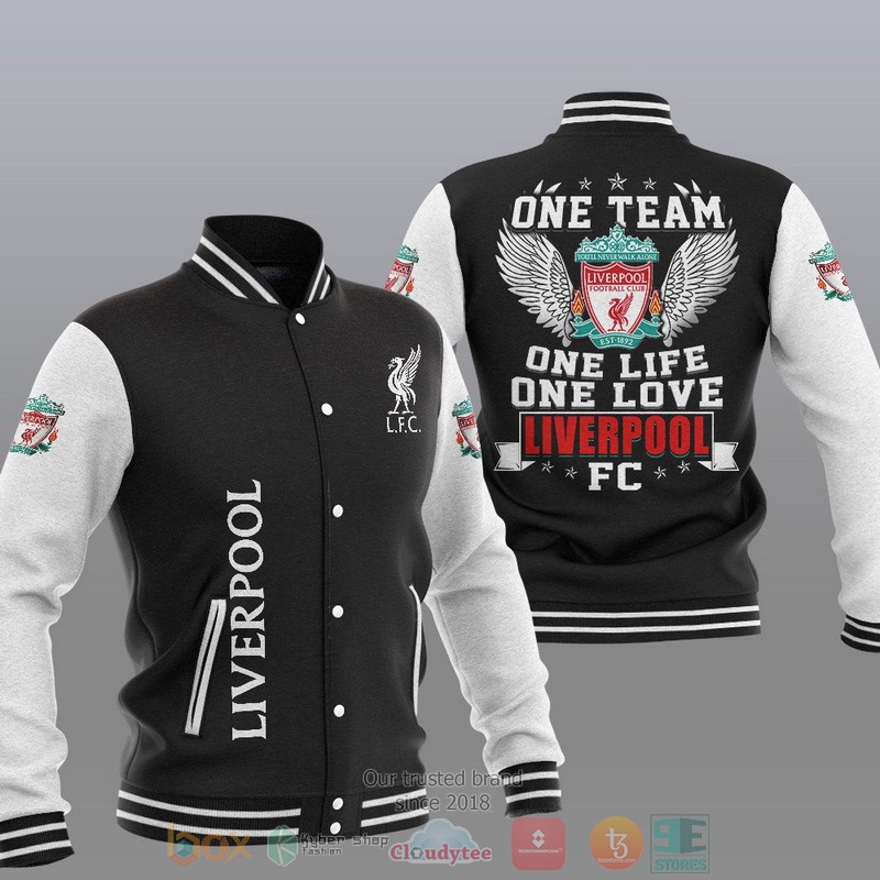 Liverpool One Team One Life One Love Baseball Jacket