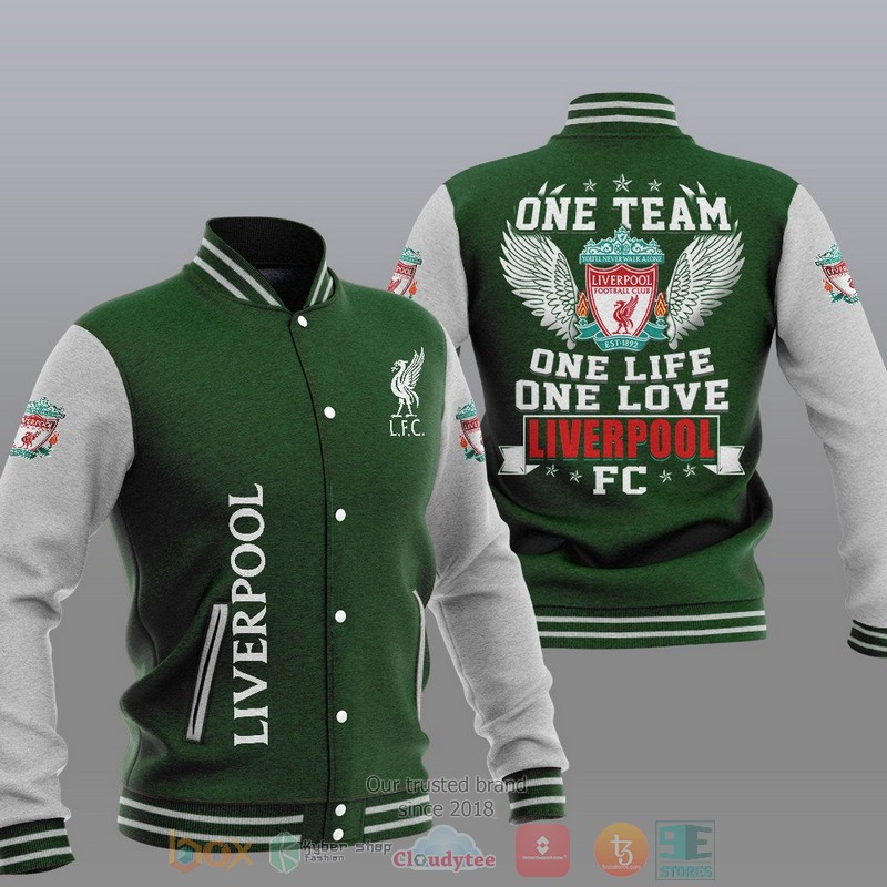 Liverpool One Team One Life One Love Baseball Jacket 1 2 3 4