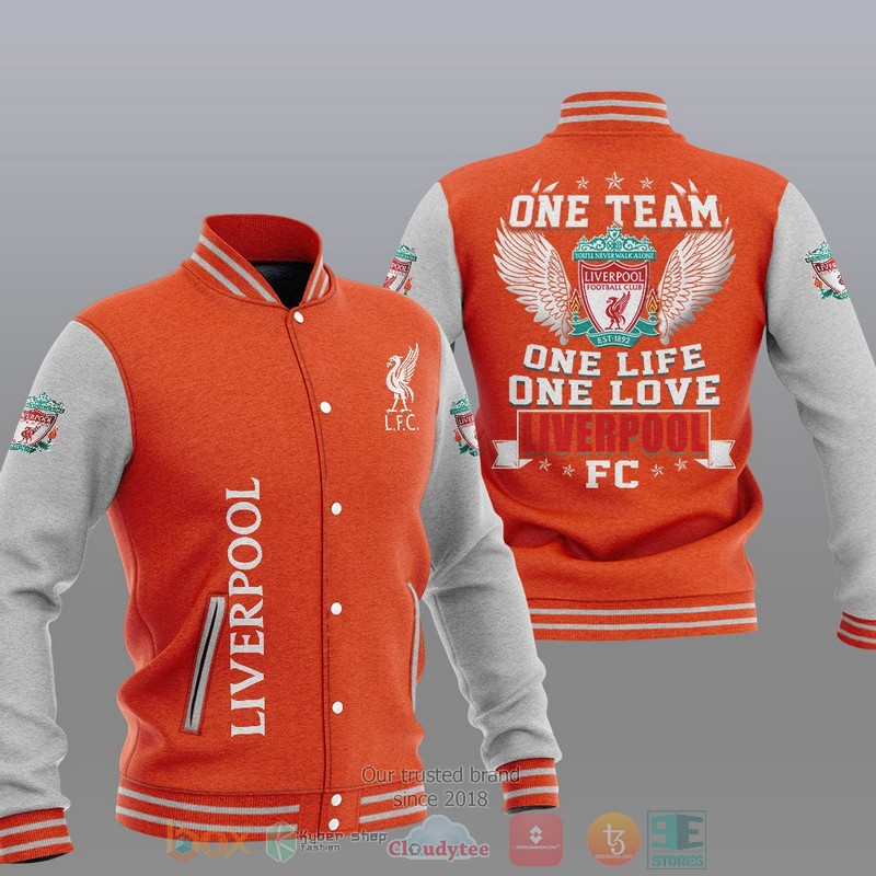 Liverpool One Team One Life One Love Baseball Jacket 1 2 3 4 5