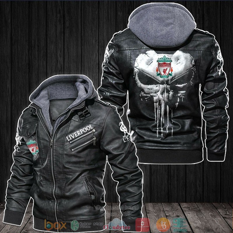 Liverpool Punisher Skull Leather Jacket