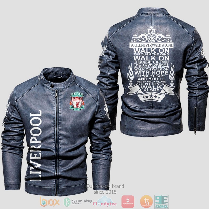 Liverpool Youll Never Walk Alone Collar Leather Jacket 1