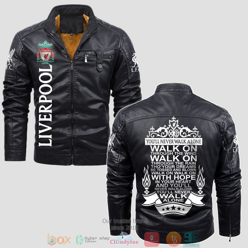 Liverpool Youll Never Walk Alone Fleece Leather Jacket