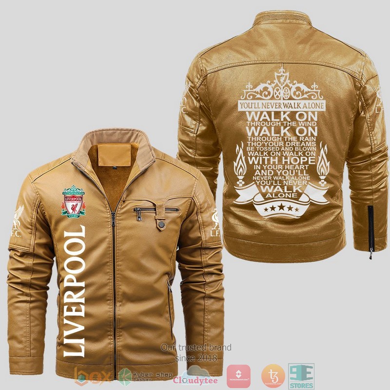 Liverpool Youll Never Walk Alone Fleece Leather Jacket 1