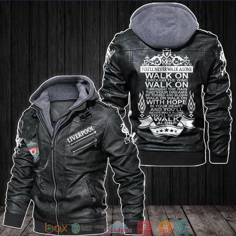 Liverpool You'll Never Walk Alone Leather Jacket 1 Liverpool Youll Never Walk Alone Leather Jacket
