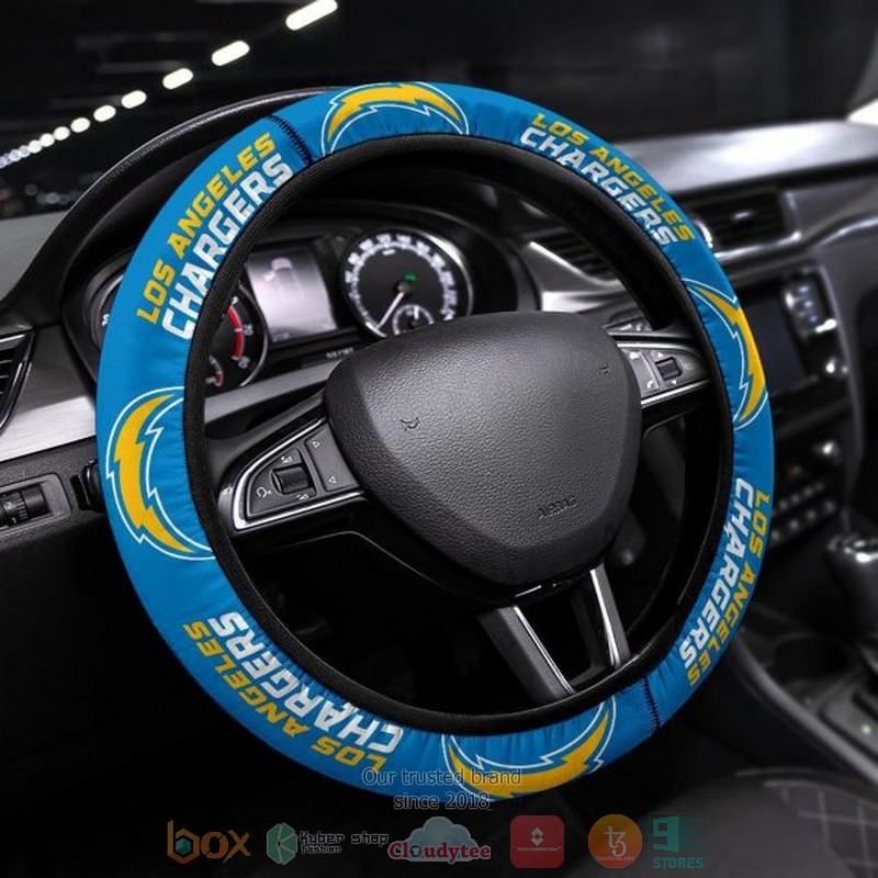 HOT Los Angeles Chargers steering wheel cover 4 Los Angeles Chargers steering wheel cover 1 2 3