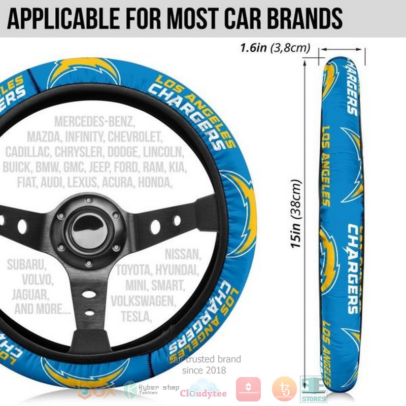 HOT Los Angeles Chargers steering wheel cover 5 Los Angeles Chargers steering wheel cover 1 2 3 4