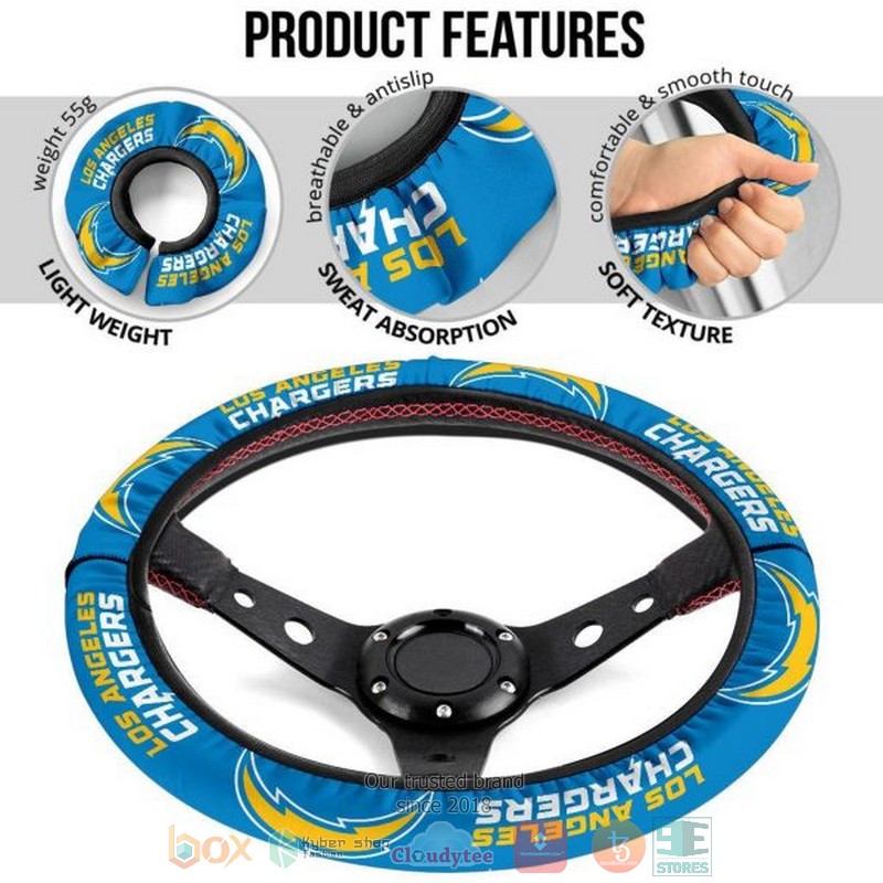 HOT Los Angeles Chargers steering wheel cover 6 Los Angeles Chargers steering wheel cover 1 2 3 4 5