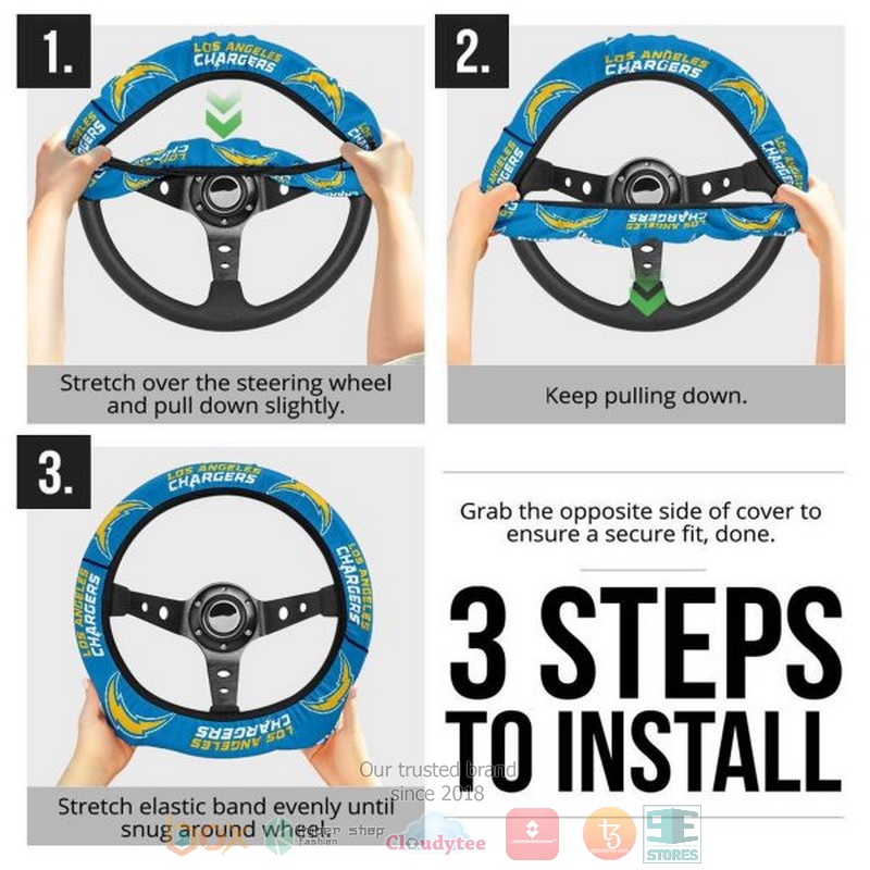 HOT Los Angeles Chargers steering wheel cover 7 Los Angeles Chargers steering wheel cover 1 2 3 4 5 6