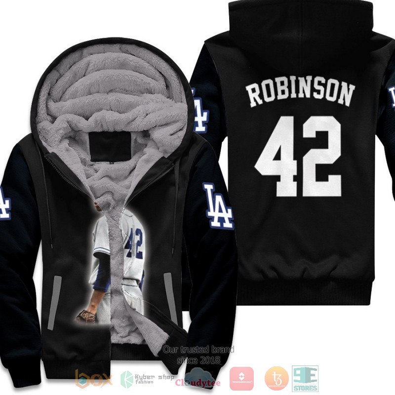 Los Angeles Dodgers Jackie Robinson 42 MLB Black fleece hoodie