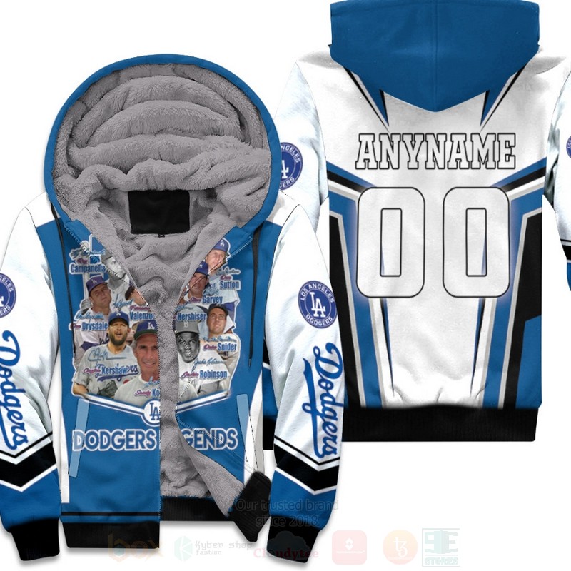 Los Angeles Dodgers Legends And Coach MLB Baseball Personalized 3D Fleece Hoodie
