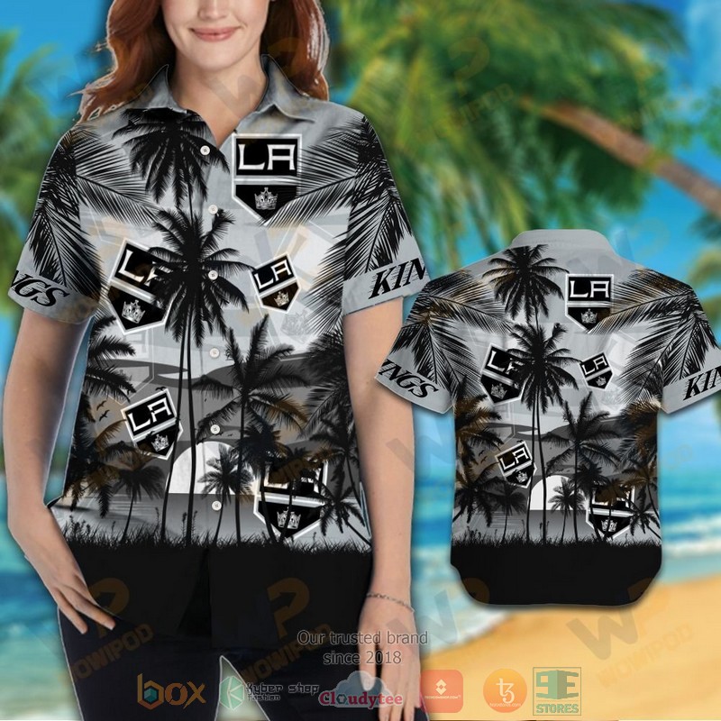 HOT Los Angeles Kings Hawaiian Shirt and shorts 3 Los Angeles Kings Hawaiian Shirt and shorts 1 2