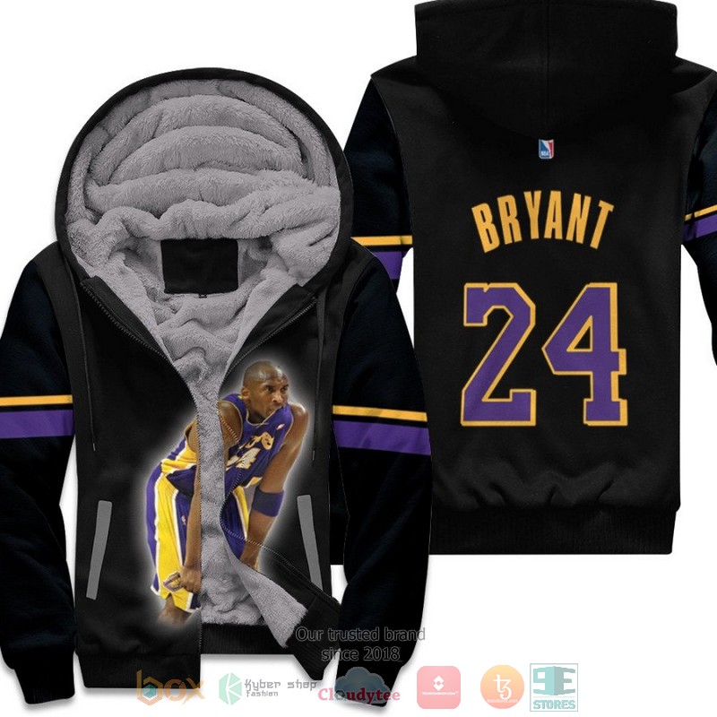 BEST Los Angeles Lakers Kobe Bryant 24 MLB Black 3D fleece hoodie 2 Los Angeles Lakers Kobe Bryant 24 MLB Black fleece hoodie