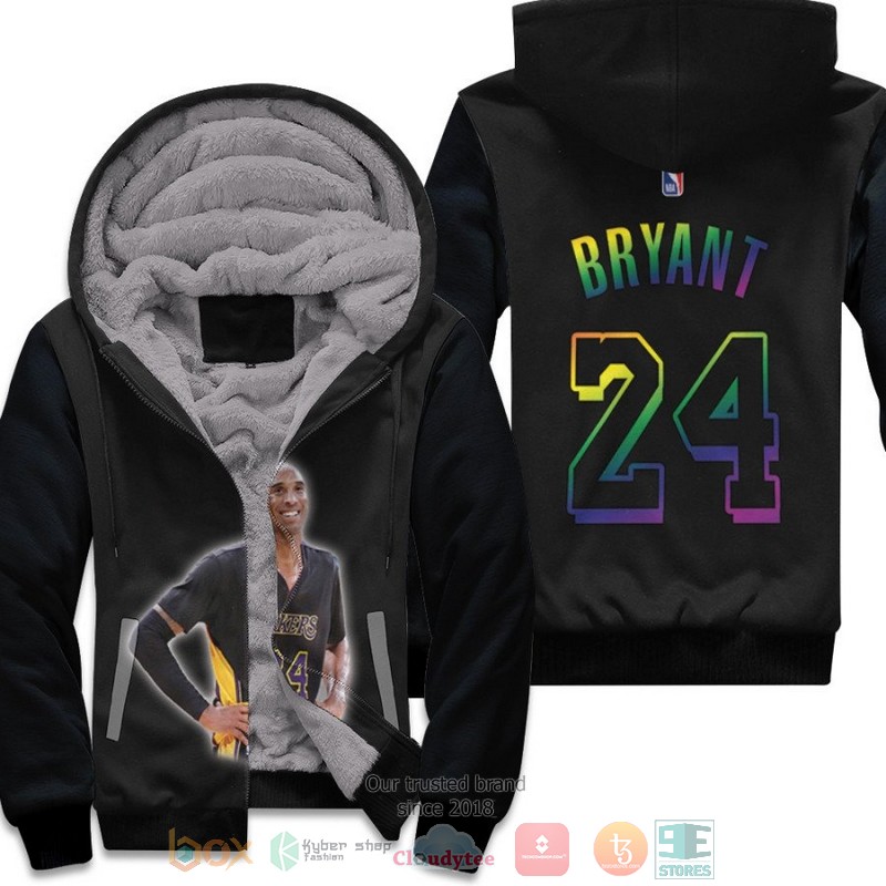 BEST Los Angeles Lakers Kobe Bryant 24 NBA Black 3D fleece hoodie 2 Los Angeles Lakers Kobe Bryant 24 NBA Black fleece hoodie