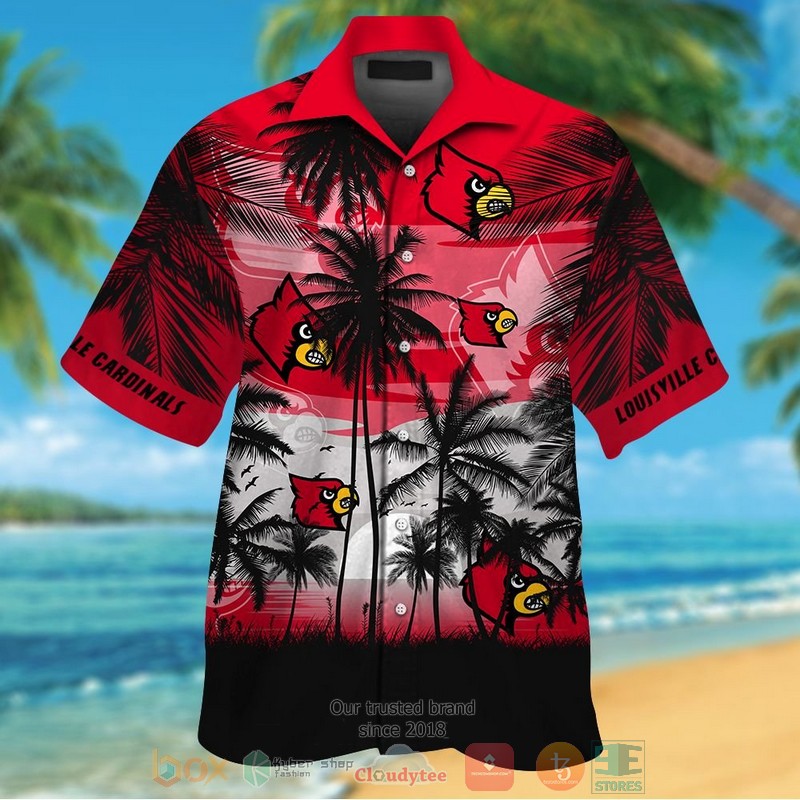 HOT Louisville Cardinals Tropical Hawaiian Shirt and shorts 13 Louisville Cardinals Tropical Hawaiian Shirt and shorts