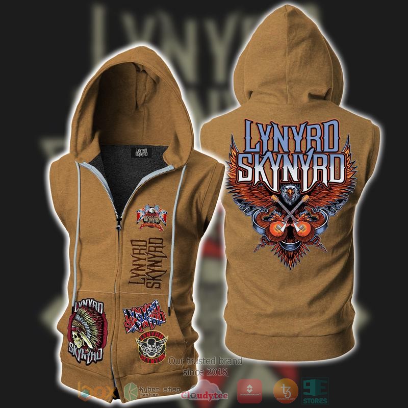 Lynyrd Skynyrd Band Sleeveless zip vest leather jacket