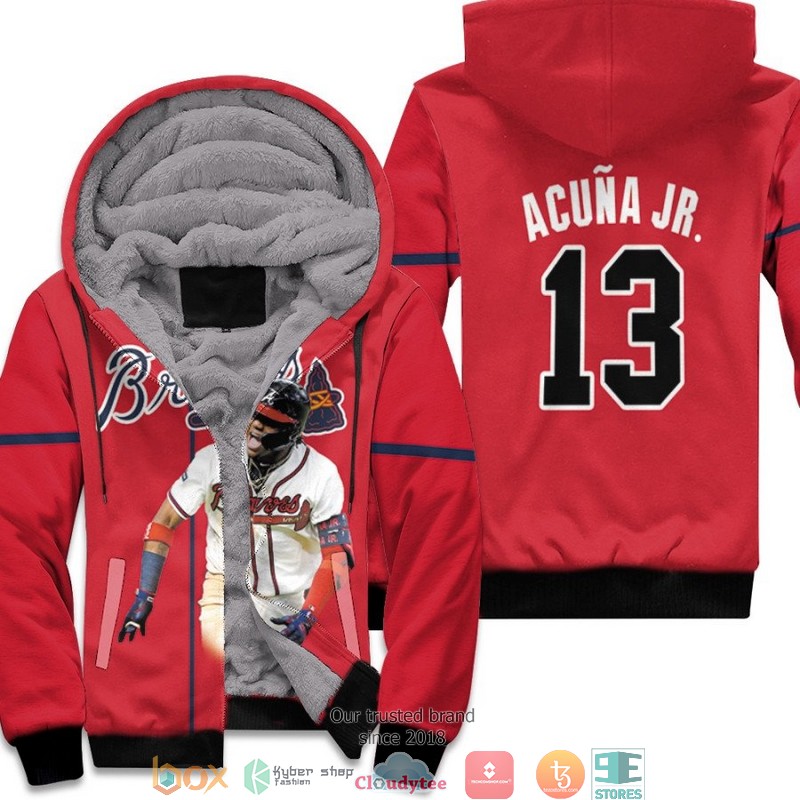 MLB Atlanta Braves Ronald Acuna Jr 13 Team 3d Fleece Hoodie 1 MLB Atlanta Braves Ronald Acuna Jr 13 Team 3d Fleece Hoodie