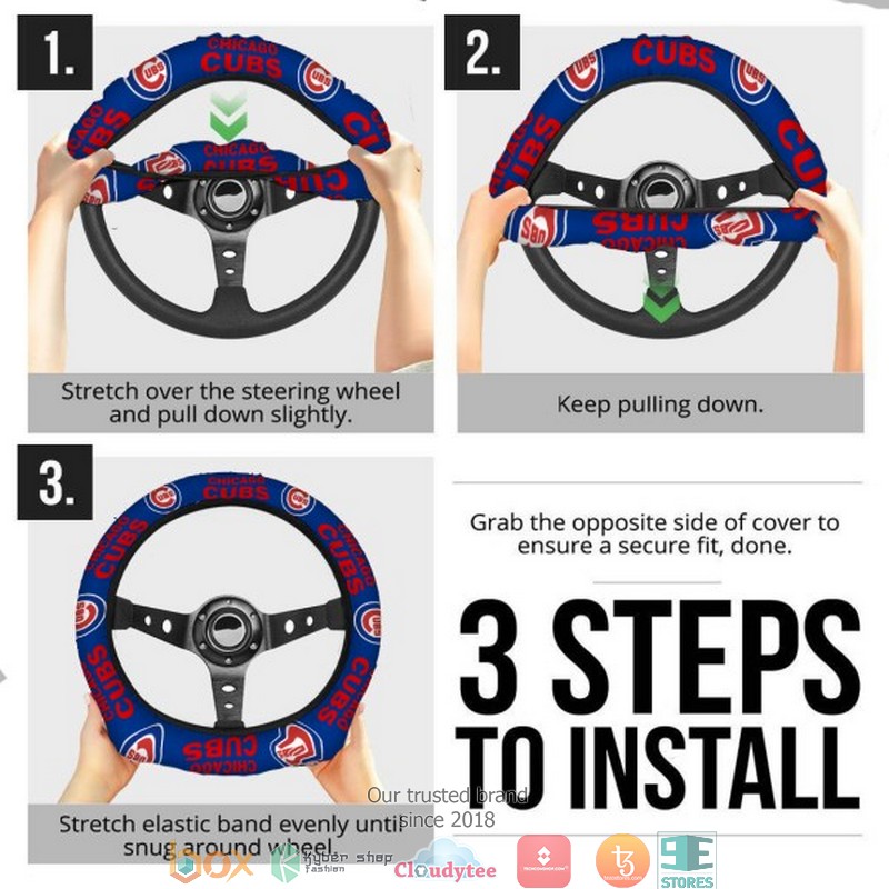 MLB Chicago Cubs Steering wheel 4 MLB Chicago Cubs Steering wheel 1 2 3