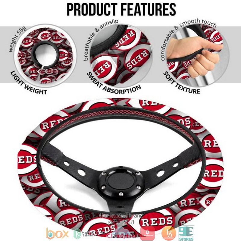MLB Cincinnati Reds White Steering wheel 7 MLB Cincinnati Reds White Steering wheel 1 2 3 4 5 6