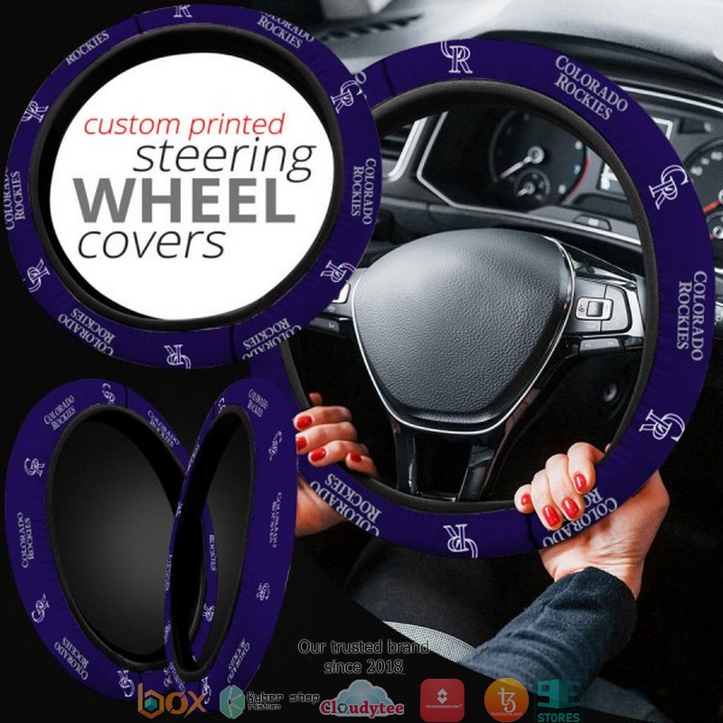 MLB Colorado Rockies Blue Steering wheel 1