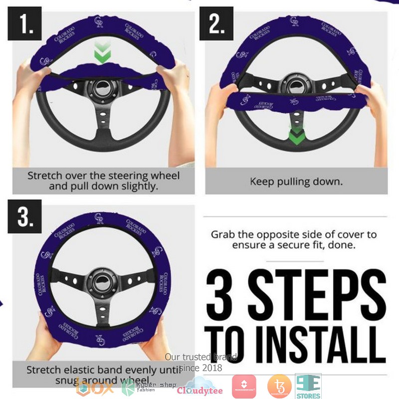 MLB Colorado Rockies Blue Steering wheel 7 MLB Colorado Rockies Blue Steering wheel 1 2 3 4 5 6