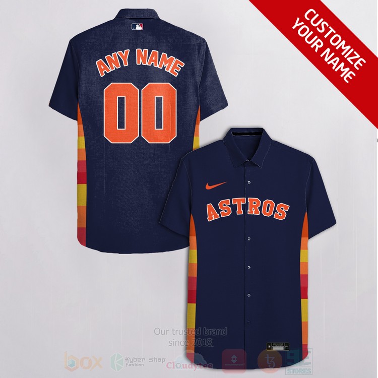 MLB Houston Astros Personalized Navy Hawaiian Shirt
