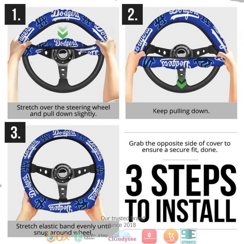 MLB Los Angeles Dodgers Steering wheel 4 MLB Los Angeles Dodgers Steering wheel 1 2 3