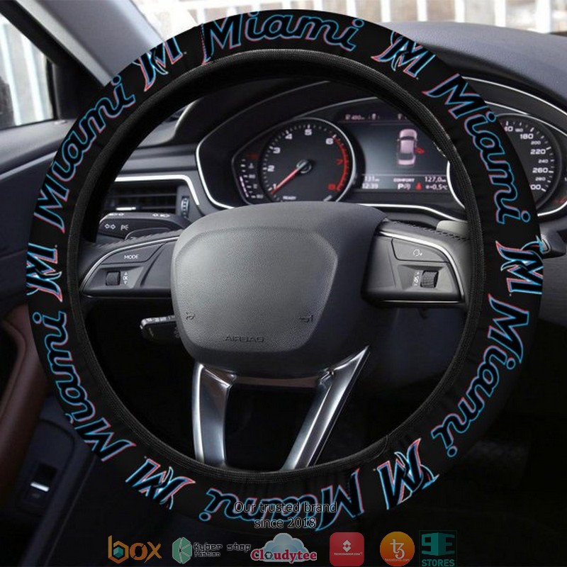 MLB Miami Marlins Black Steering wheel