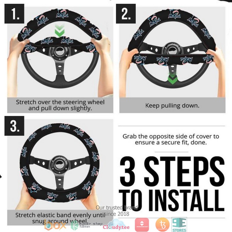 MLB Miami Marlins Steering wheel 4 MLB Miami Marlins Steering wheel 1 2 3