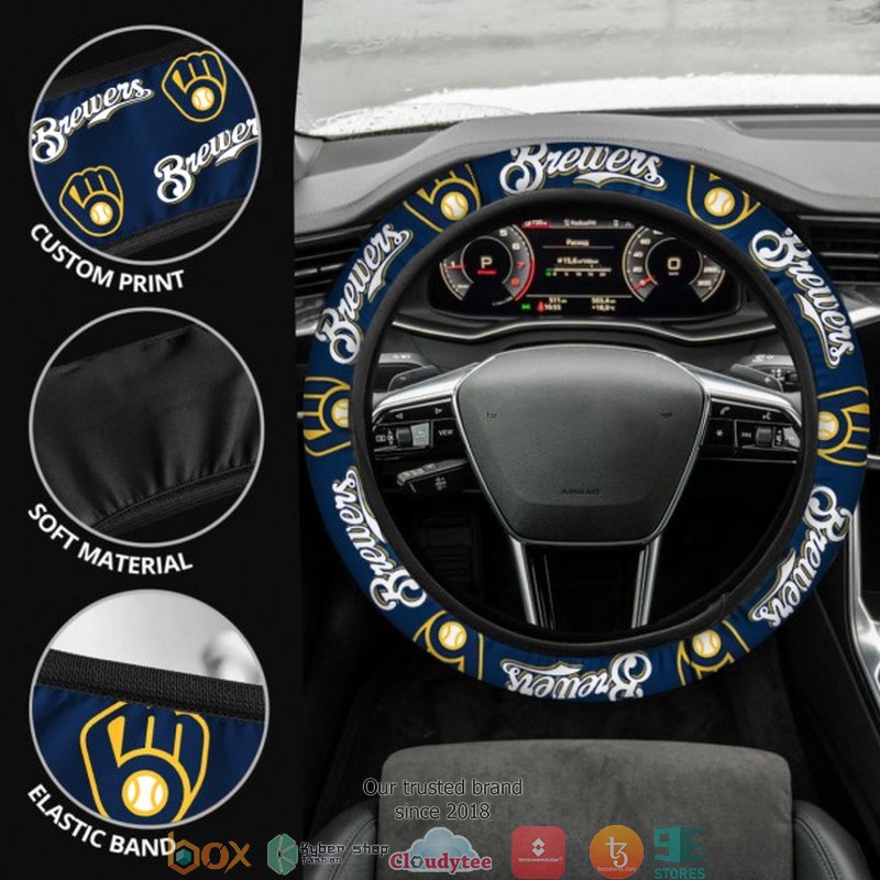 MLB Milwaukee Brewers Navy Steering wheel 1 2 3 4 5 6 7