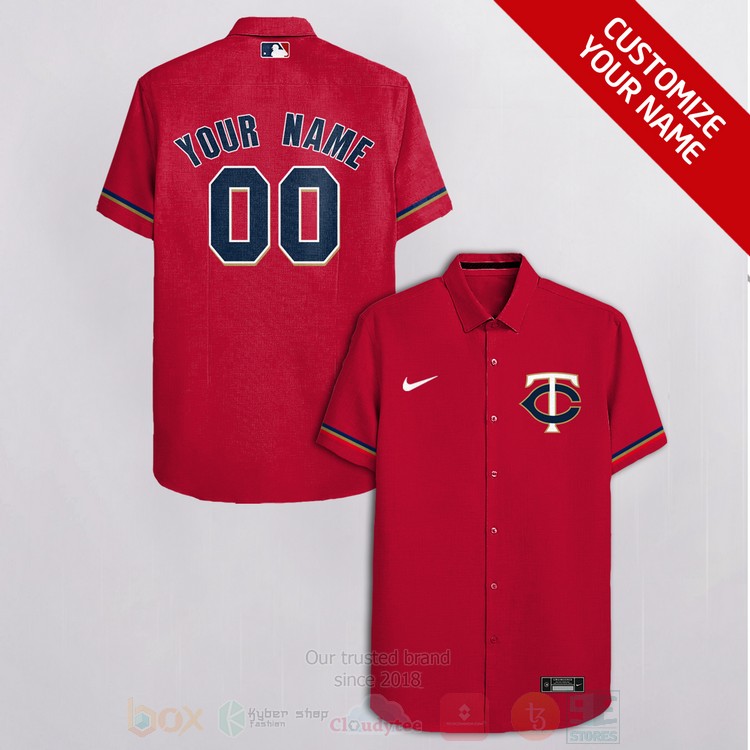 MLB Minnesota Twins Personalized Red Hawaiian Shirt