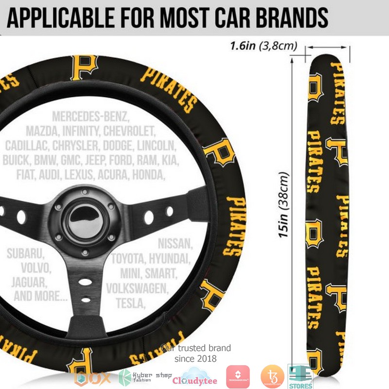 MLB Pittsburgh Pirates Black Steering wheel 4 MLB Pittsburgh Pirates Black Steering wheel 1 2 3