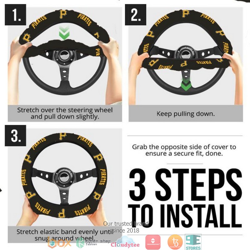 MLB Pittsburgh Pirates Black Steering wheel 7 MLB Pittsburgh Pirates Black Steering wheel 1 2 3 4 5 6