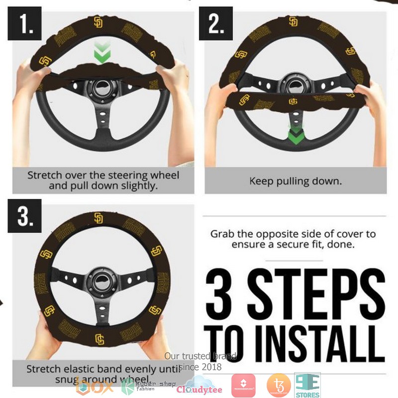 MLB San Diego Padres Brown Steering wheel 1 2 3 4 5 6