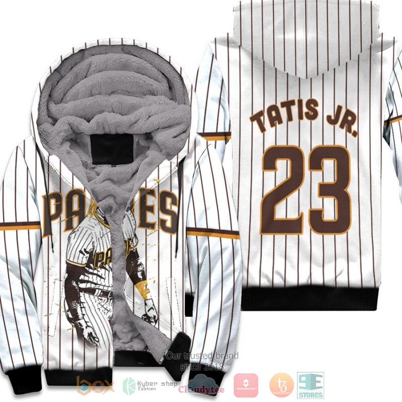 MLB San Diego Padres Fernando Tatis Jr 23 White fleece hoodie