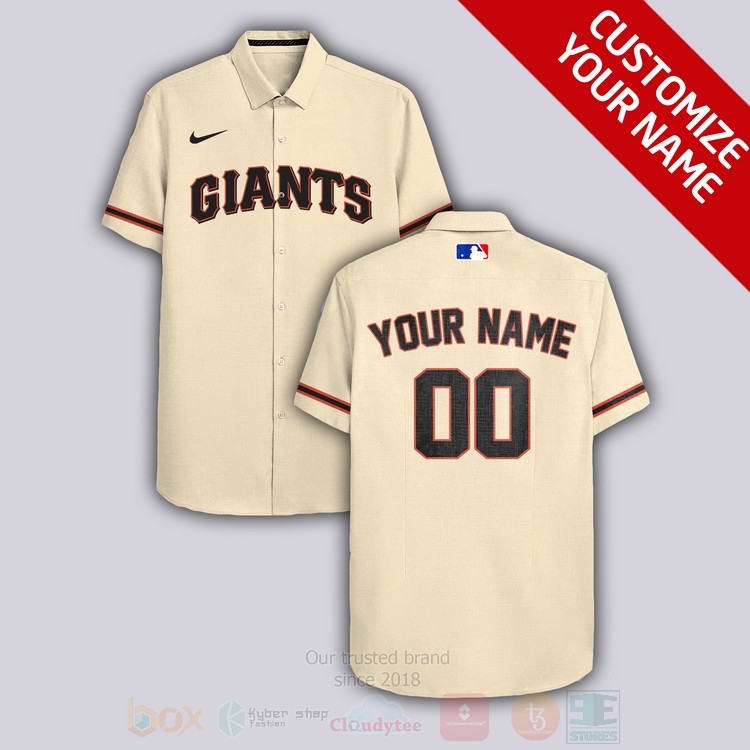 MLB San Francisco Giants Personalized Cream Hawaiian Shirt