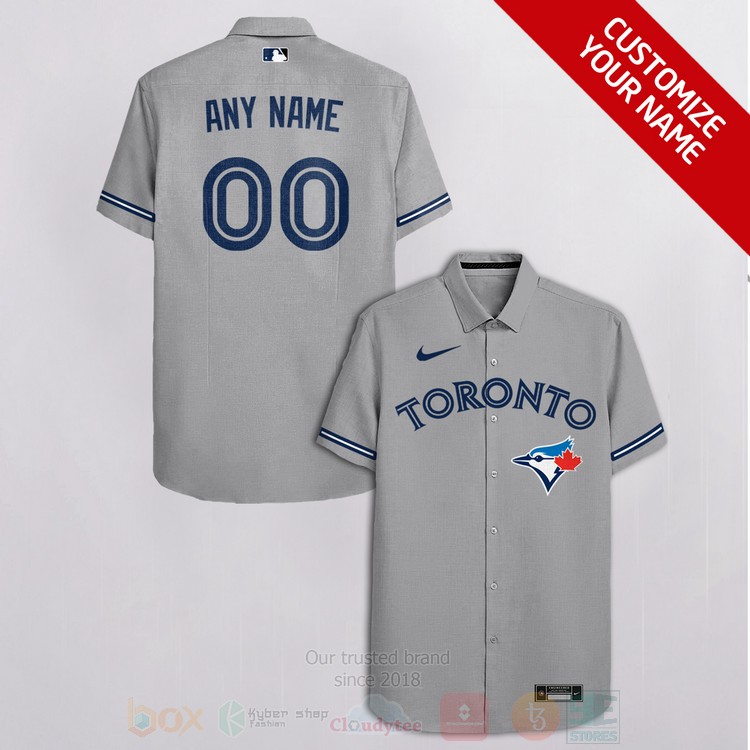 MLB Toronto Blue Jays Personalized Grey Hawaiian Shirt
