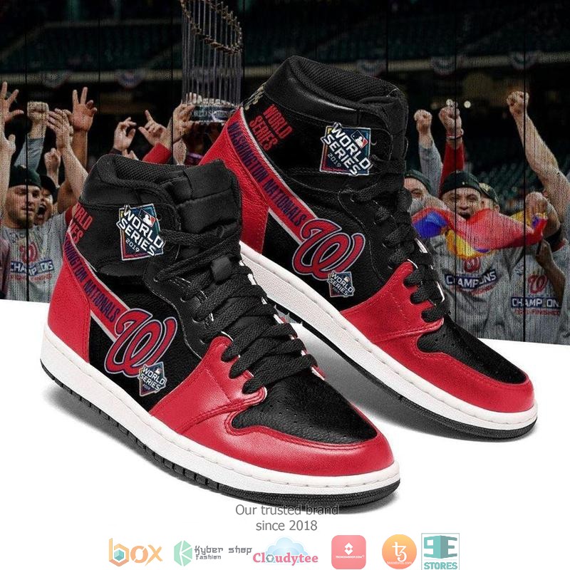 MLB Washington Nationals High Air Jordan Sneaker Shoes 3 MLB Washington Nationals High Air Jordan Sneaker Shoes 1 2