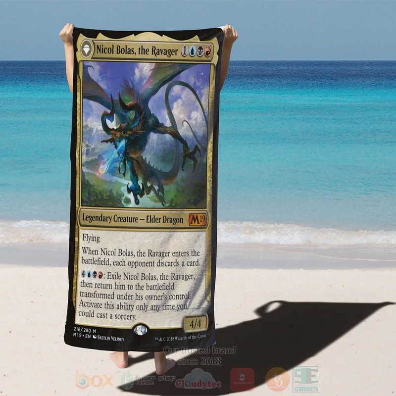 MTG M19 218 Nicol Bolas The Ravager Beach Towel