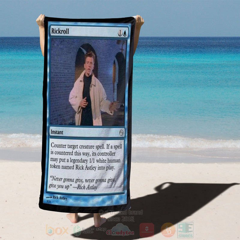 MTG Rickroll Beach Towel