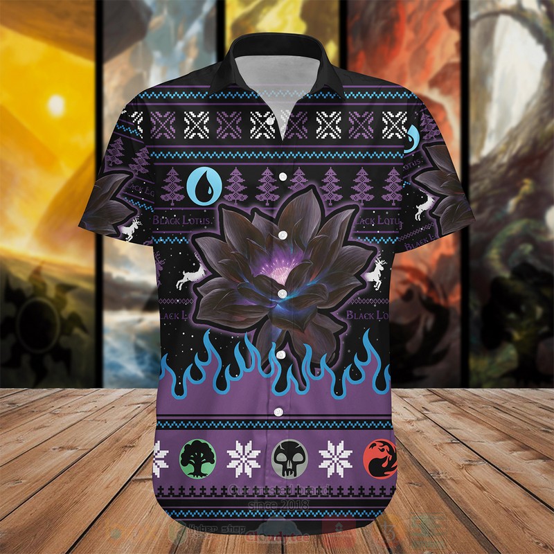 BEST MTG Black Lotus All Over Print Hawaiian Shirt 3 Magic The Gathering Black Lotus Hawaii Shirt