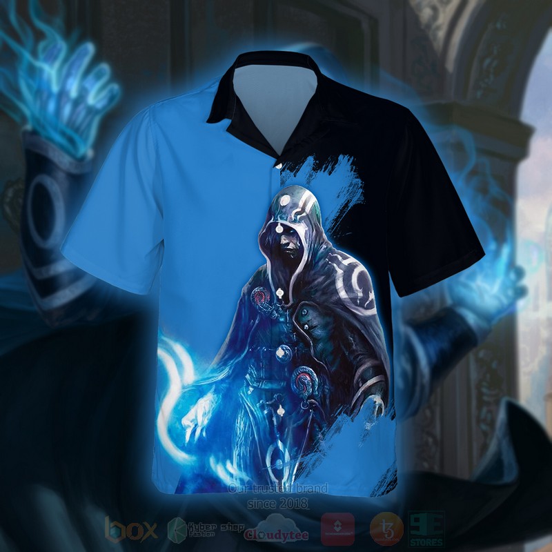 BEST MTG Jace, the Mind Sculptor Black-Blue All Over Print Hawaiian Shirt 3 Magic The Gathering Jace the Mind Sculptor Black Blue Hawaiian Shirt