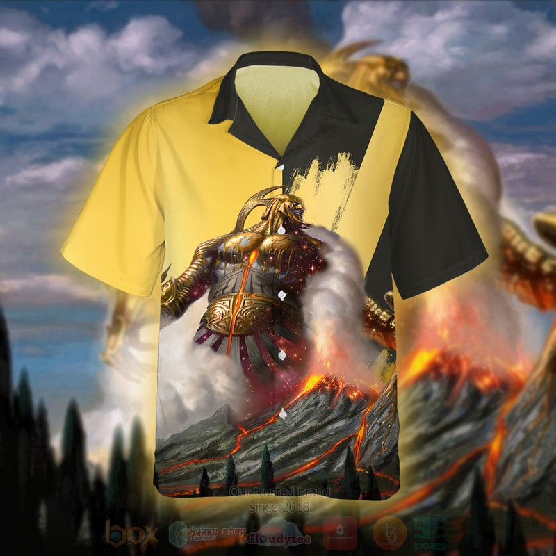 BEST MTG Purphoros, God of the Forge All Over Print Hawaiian Shirt 3 Magic The Gathering Purphoros God of the Forge Hawaiian Shirt
