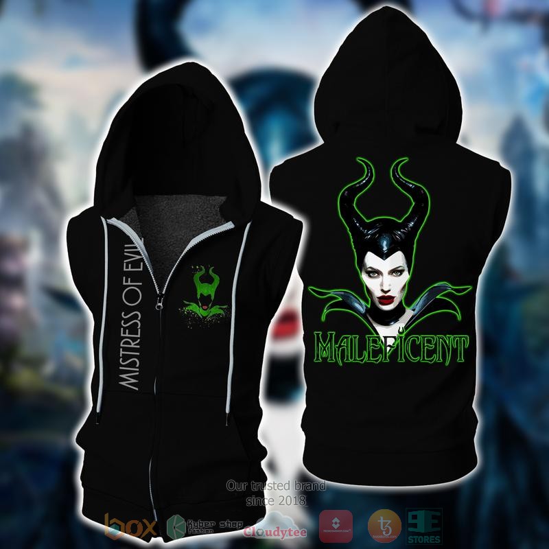 Maleficent Sleeveless zip vest leather jacket