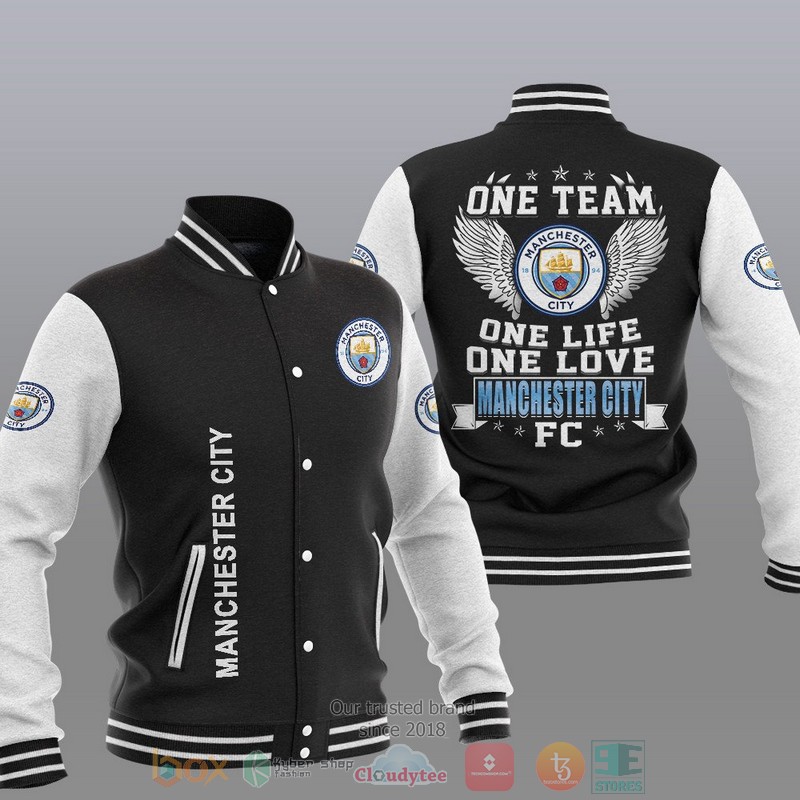 Manchester City One Team One Life One Love Baseball Jacket