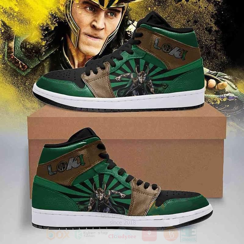 Marvel Loki Green Air Jordan High Top Shoes