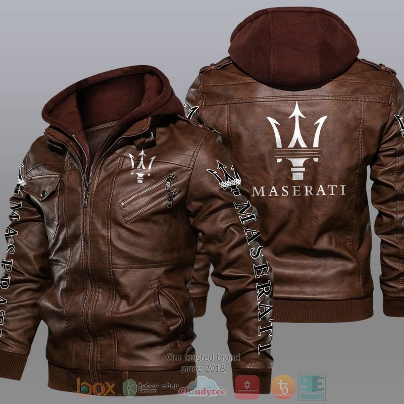 NEW Maserati Car Motor Leather Jacket 2 Maserati Car Motor Leather Jacket 1