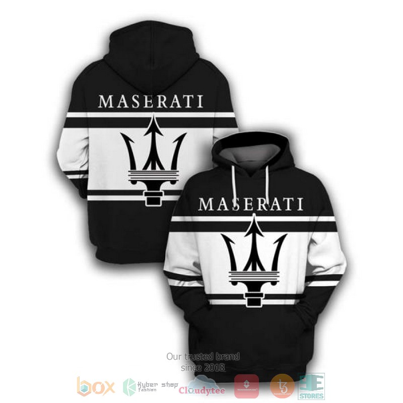 Maserati black white 3D shirt hoodie