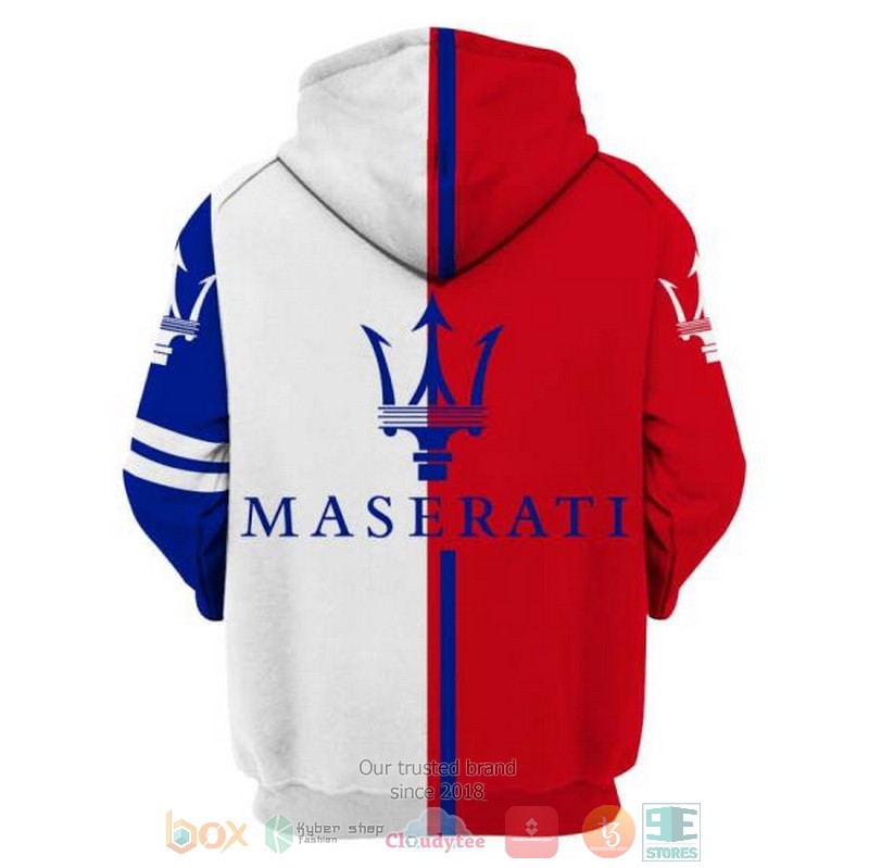NEW Maserati company red blue 3D shirt, hoodie 4 Maserati company red blue 3D shirt hoodie 1 2 3