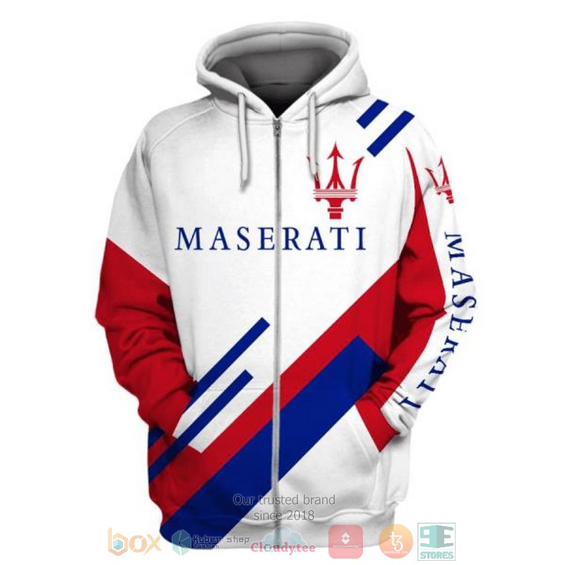 NEW Maserati company white 3D shirt, hoodie 2 Maserati company white 3D shirt hoodie 1